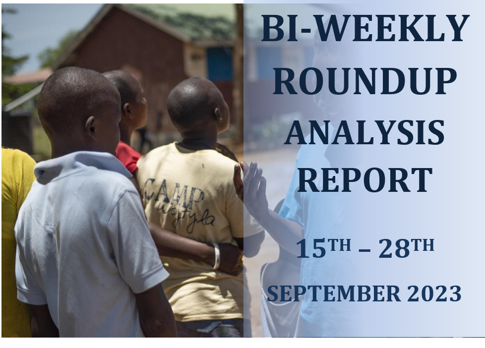 Bi-weekly Report 15th – 28th September 2023